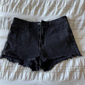 Abercrombie & Fitch the Mom Black Jean Shorts